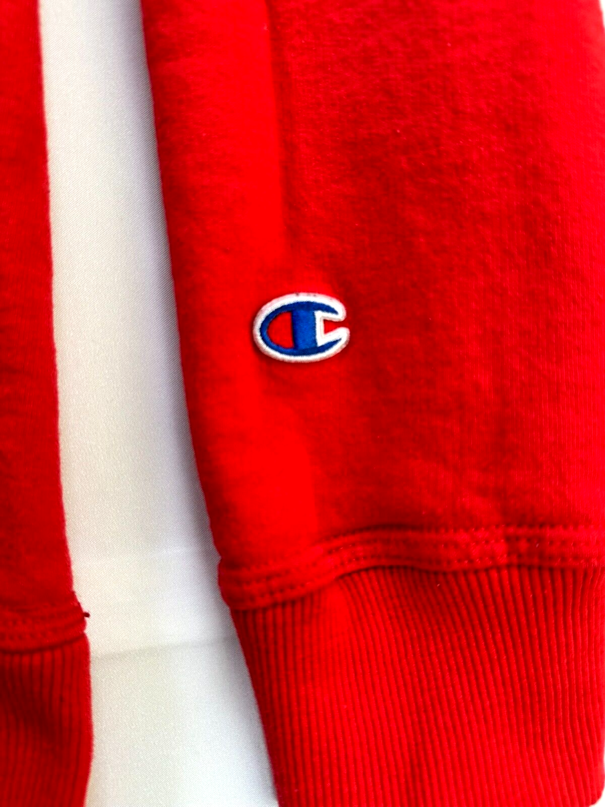 Men's Red Vintage Champion Logo Sweatshirt- Size M
