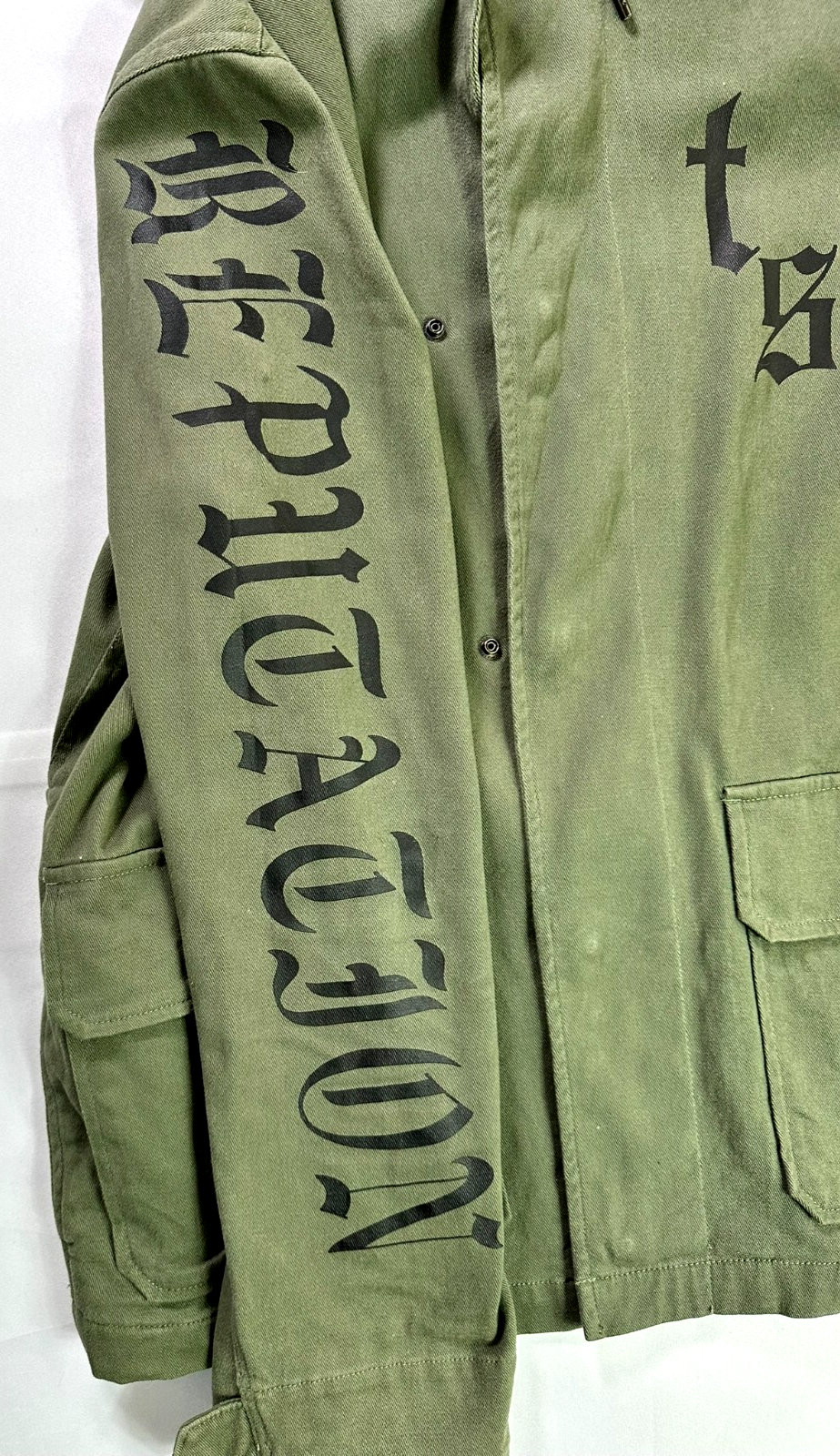 Women's Taylor Swift Reputation Tour Official Green Hooded Army Jacket- Size S