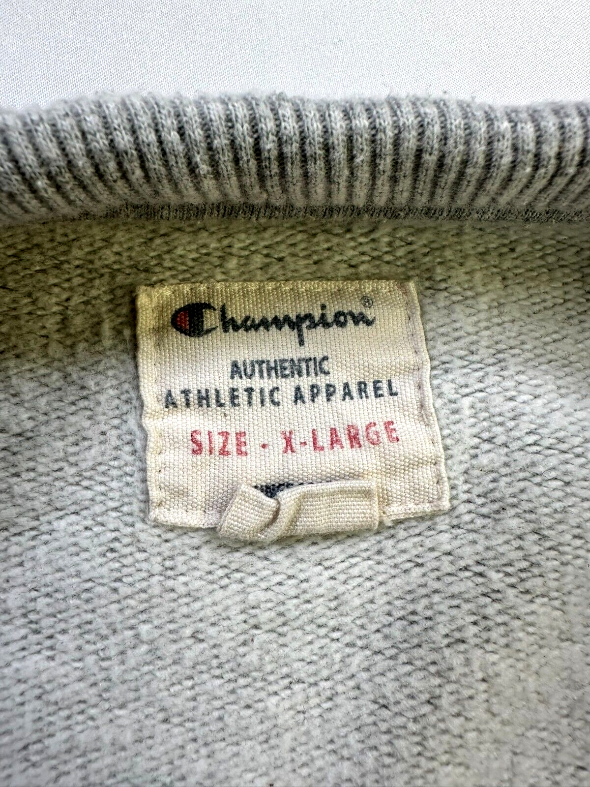Men's Gray Vintage Champion Logo Sweatshirt- Size XL