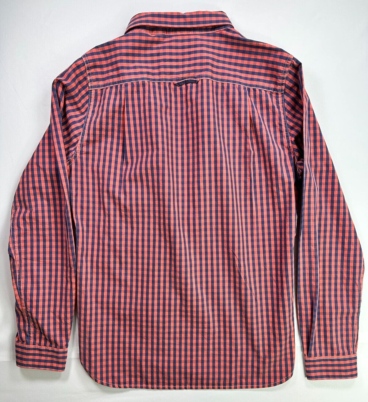 Men's Superdry Red & Blue Checkered London Button Down Shirt- Size M