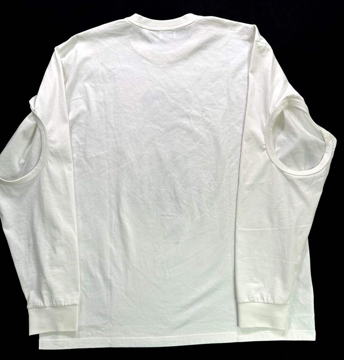 Men's Burberry White Swan Print Long Sleeve Cot Out T-Shirt- Size M (Oversized)