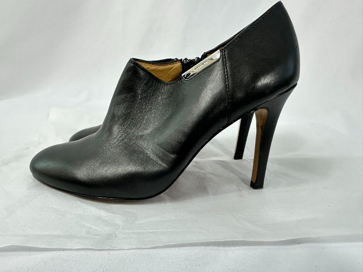 Women's Coach Black 3" High Heel Zip Up Shoe- Size 5.5
