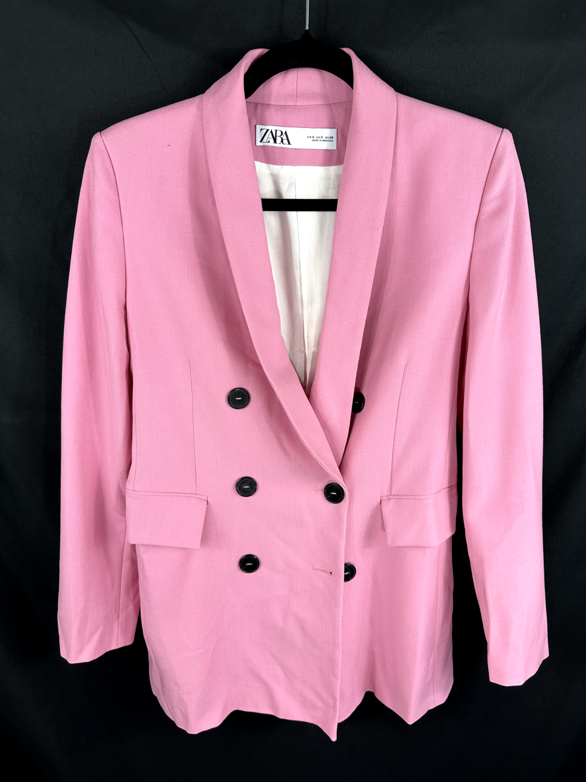 Women's Zara Pink Double Breasted Blazer- Size Small