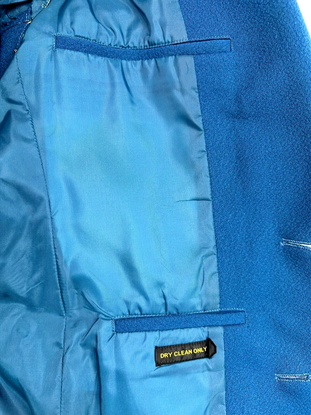 Men's Vintage Blue Textured Blazer- Size 36R
