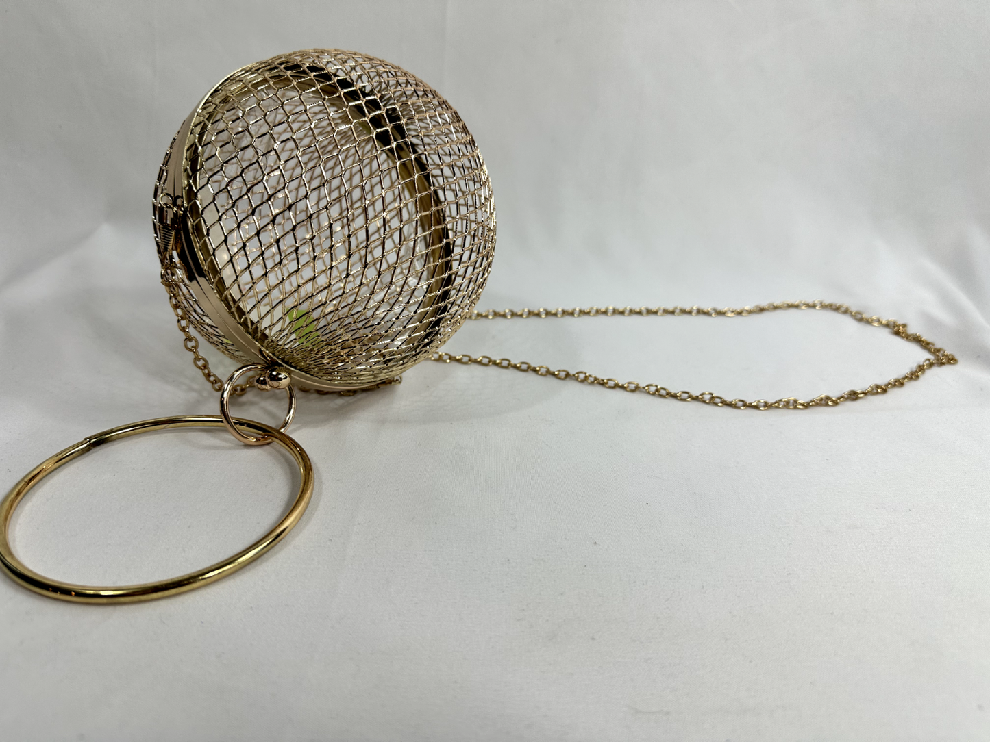 Steve Madden BCaged Gold Mesh Ball Purse