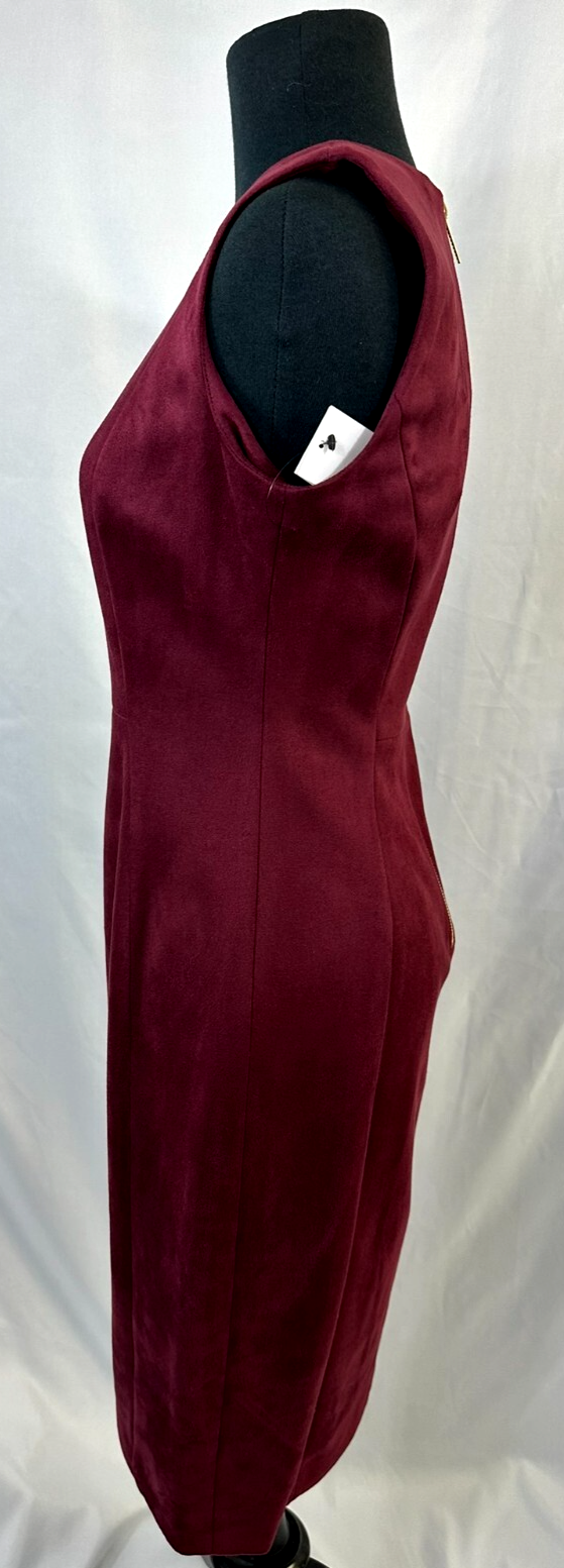 Women's Burgandy Calvin Klein Faux Suede Sheath Dress- Size 4