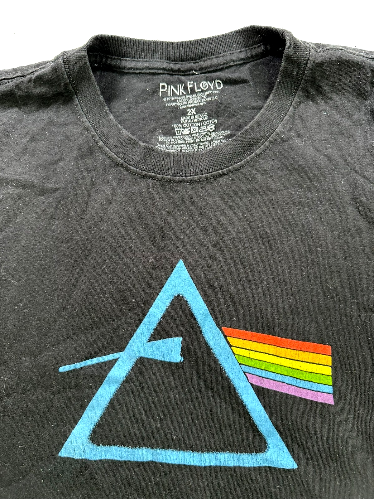 Men's Black Pink Floyd Dark Side Of The Moon Kanji Long Sleeve T-Shirt- Size 2XL