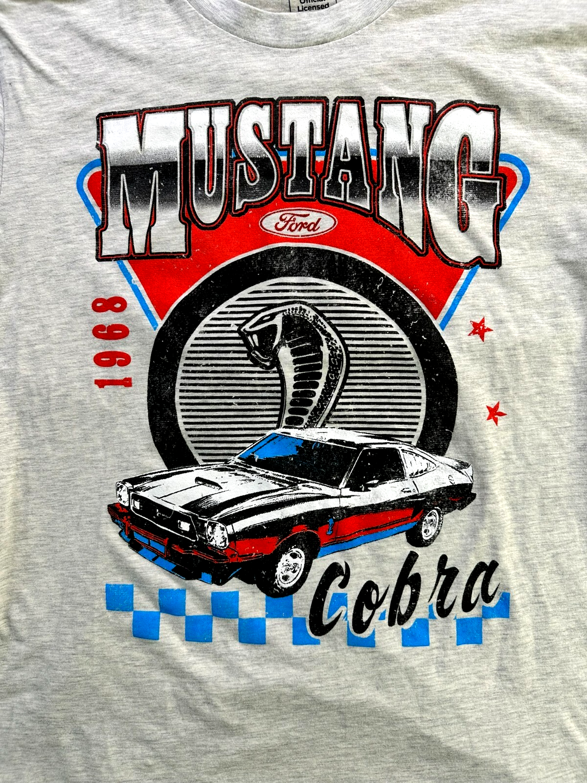 Men's Gray Ford Mustang 1968 Cobra T-Shirt- Size XL