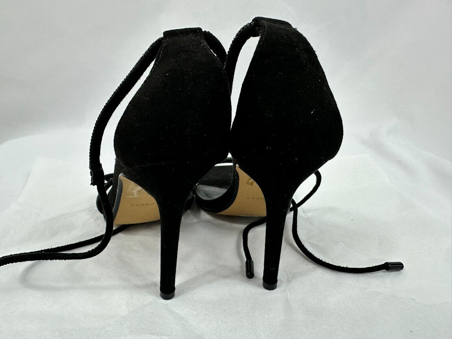 Women's Express Black 3" High Heel Wrap Open Toe Shoe- Size 6