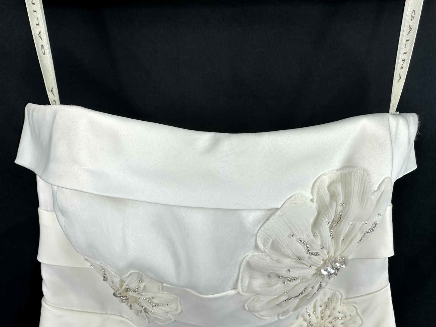 Women's Galina Tea Length Wedding Dress- Ivory ES9895 Size 6