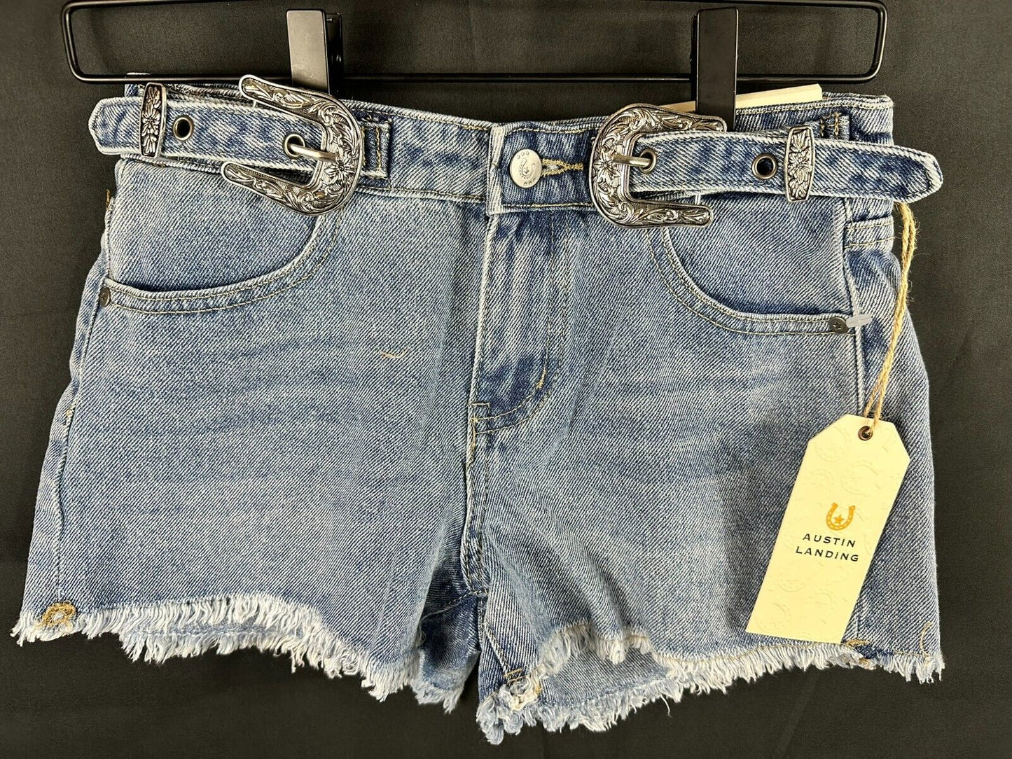 Girls Youth Austin Landing Mid Rise Cutoff Country Buckle Jean Shorts- Size 01/25