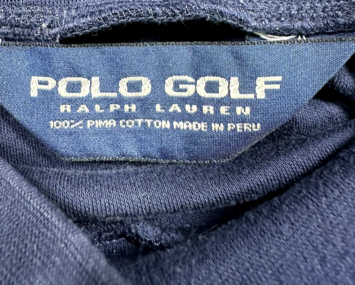 Men's Vintage Polo Golf By Ralph Lauren Navy Blue Long Sleeve Shirt- Size L