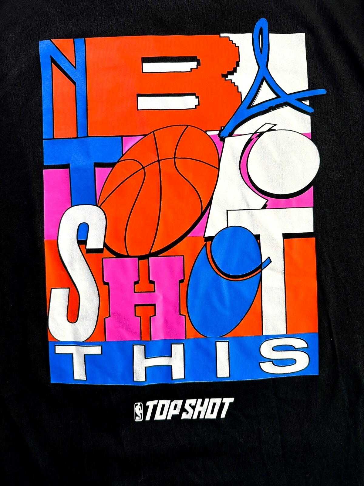 Men's Black Nike NBA X Dapper Labs Top Shot Colorful Graphic T-Shirt- Size XL