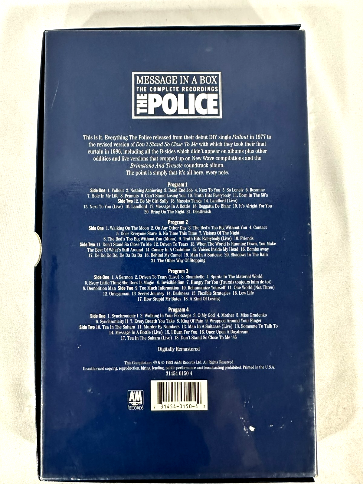 The Police- Message In A Box, The Complete 4 X Cassette Tape Box Set (1993)