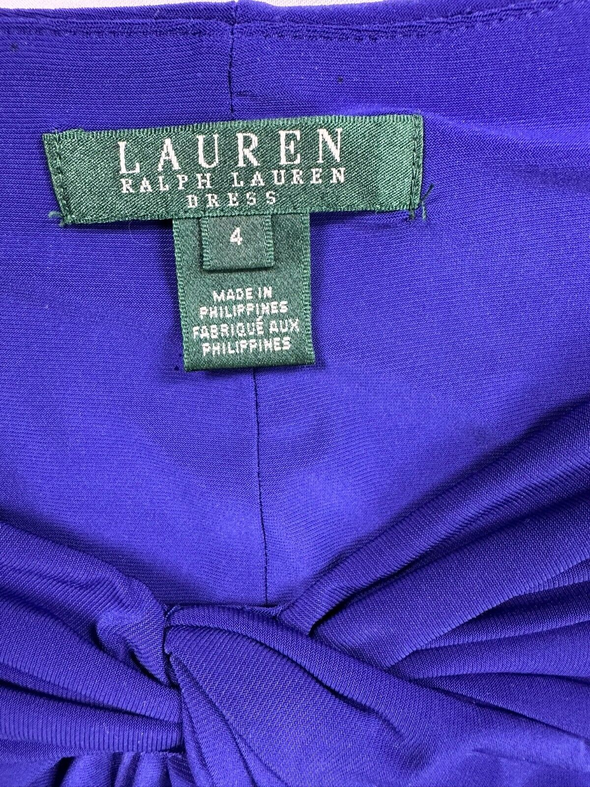 Women's Ralph Lauren Holiday Cannes Blu Ruched Dress- Size 4