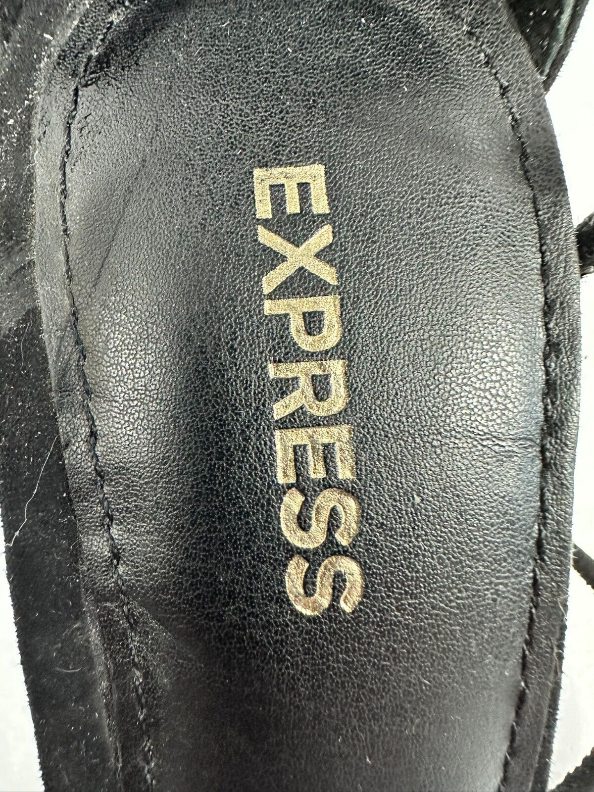 Women's Express Black 3" High Heel Wrap Open Toe Shoe- Size 6
