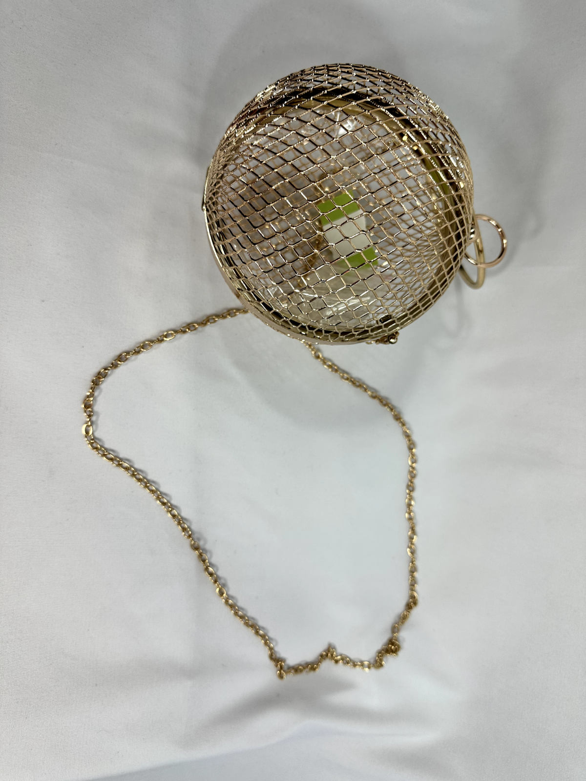 Steve Madden BCaged Gold Mesh Ball Purse