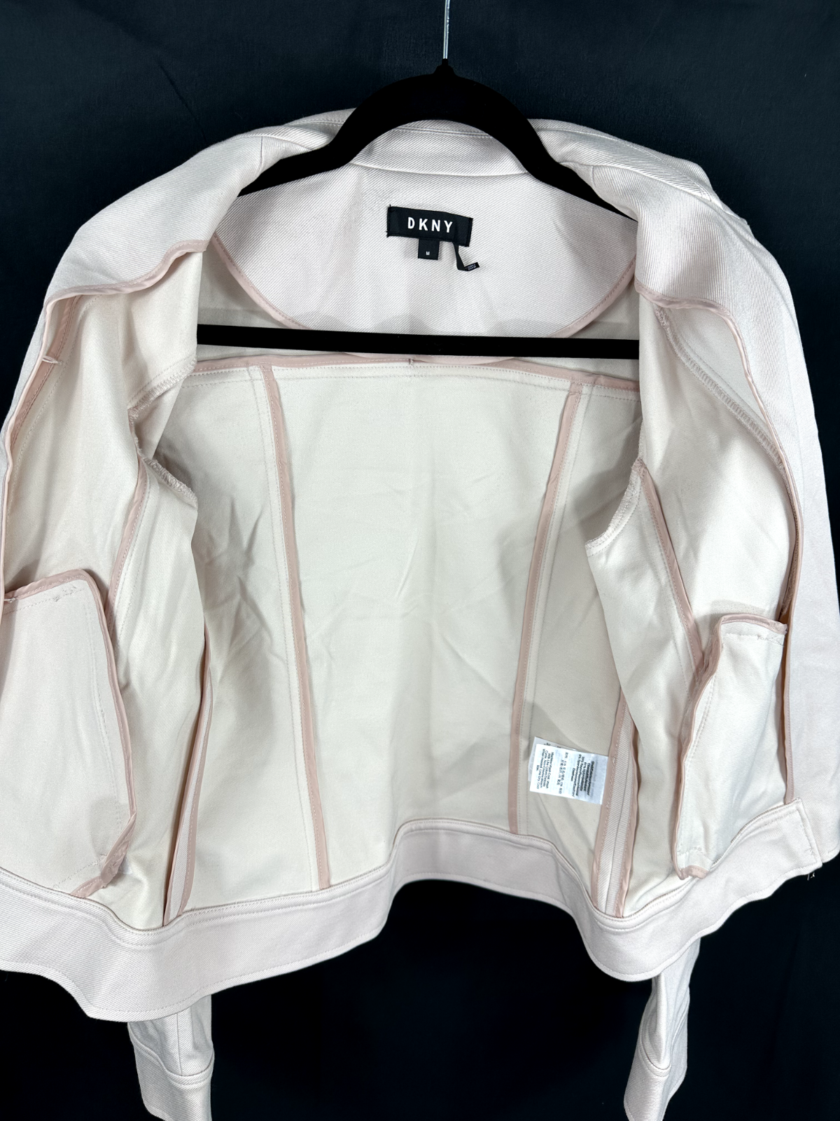 DKNY Women's Light Pink Zip Jacket- Size Medium