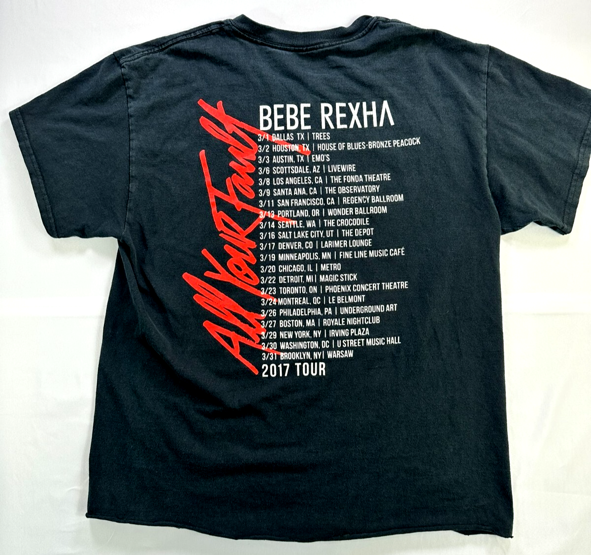 Men's Black Official Bebe Rexha "All Your Fault" Tour T-Shirt- Size L