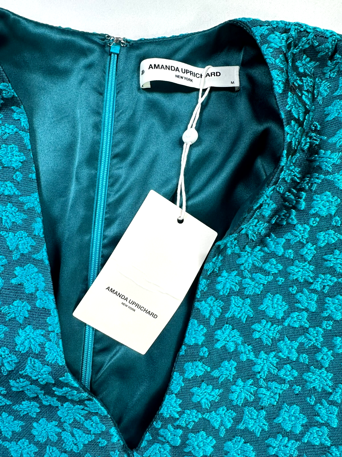 Women's Blue Amanda Uprichard New York Floral Bubble Mini Dress-Size M