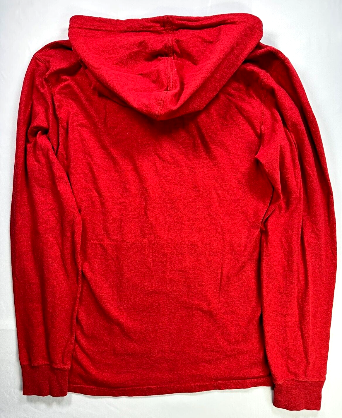 Men's Vintage Champion Red Lightweight Hoodie- Size L