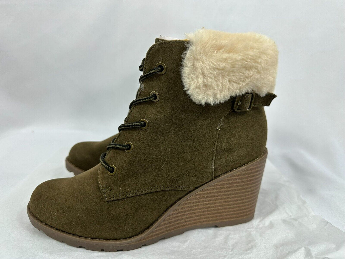Women's New Directions Olive Wendy Wedge Boot- Size 9