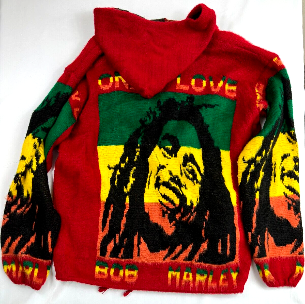 Men's Bob Marley Knit Zip Hooded Jacket VINTAGE RARE- Size XL