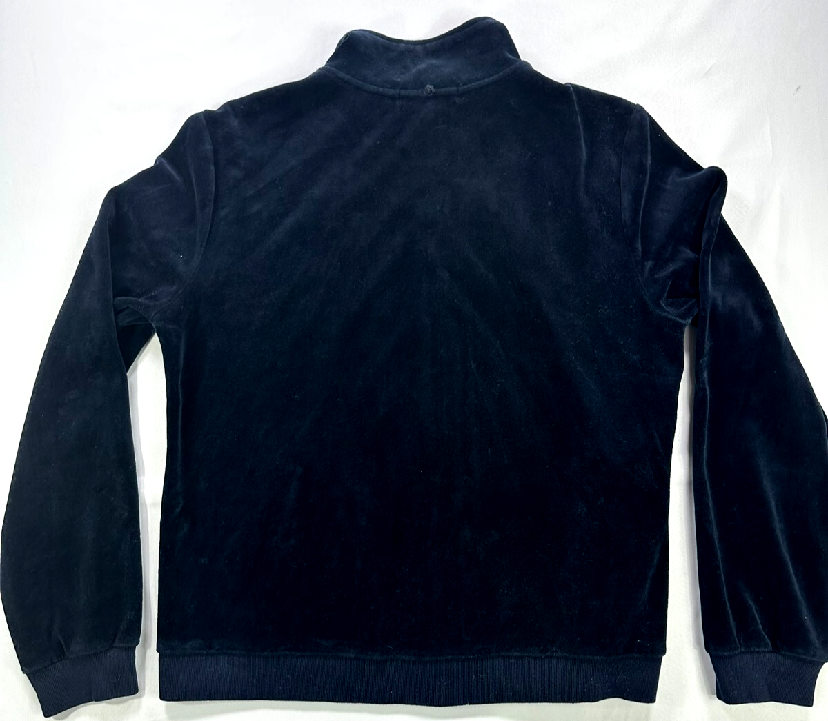 Women's Navy Blue Lauren Ralph Lauren Plush Velour Zip Jacket- Size L