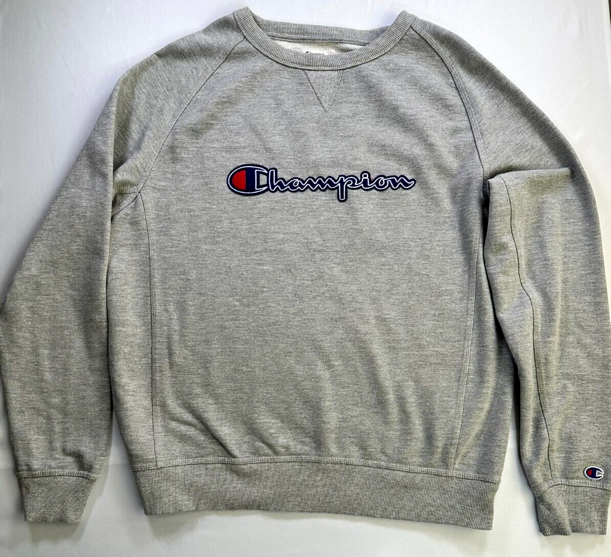 Men's Gray Vintage Champion Logo Sweatshirt- Size XL
