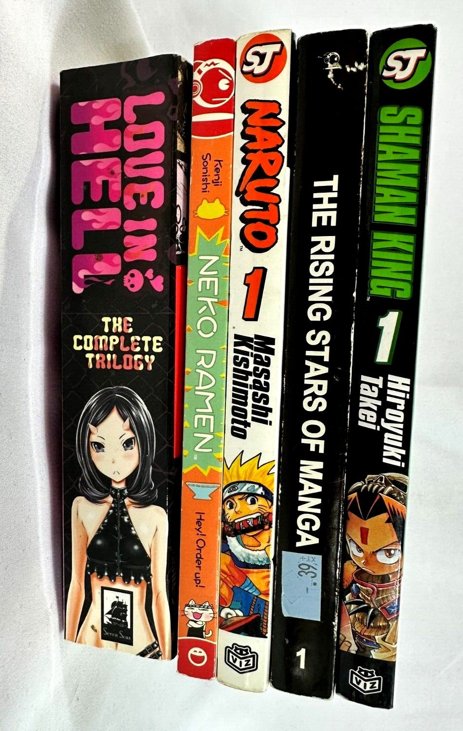 Japanese Anime Graphic and Light Novel Paperback Book LOT (Set of 5)