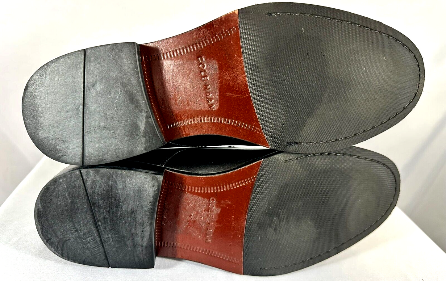 Men's Cole Haan Black Leather Monk Strap Single Buckle Shoes- Size 10