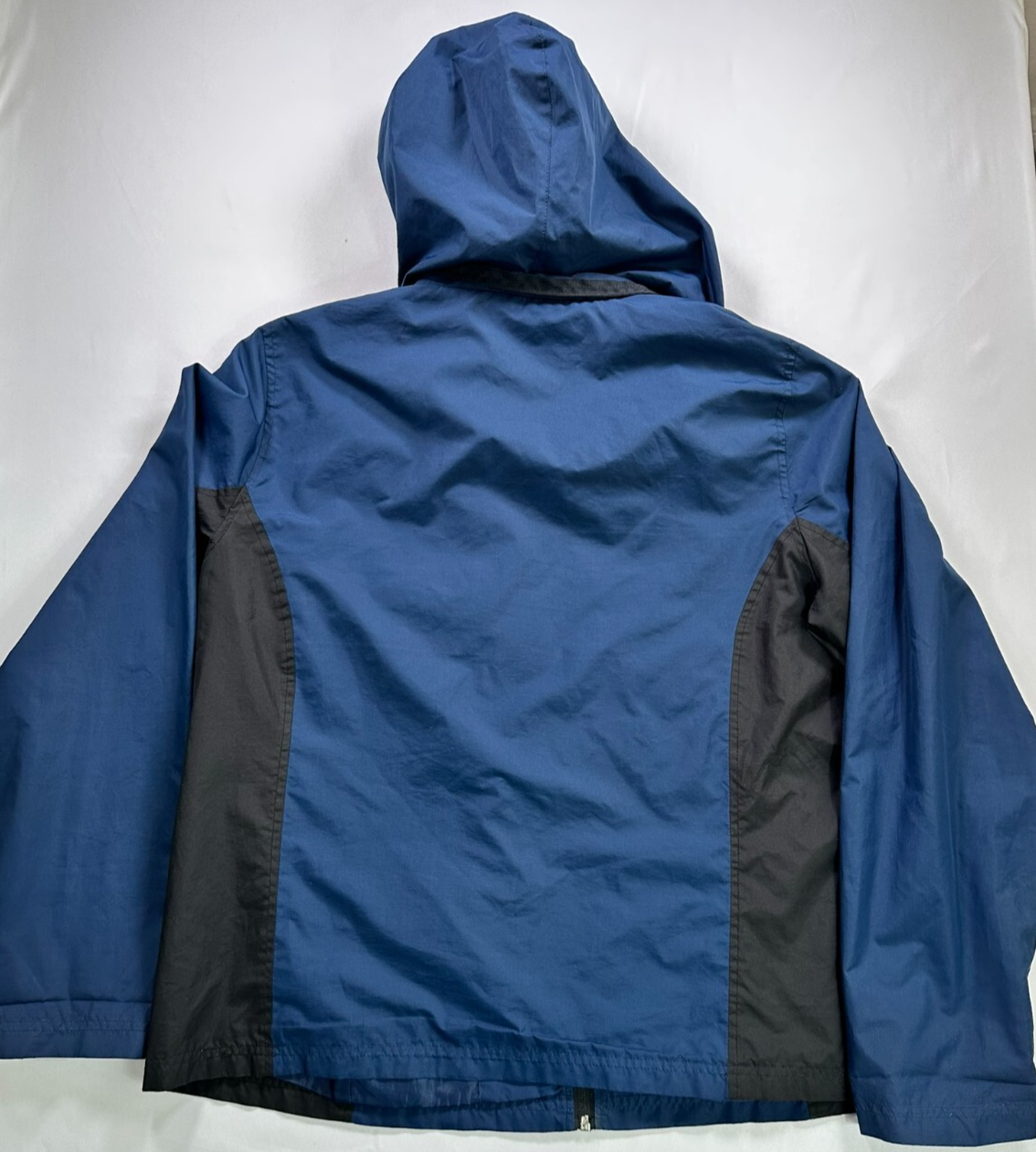 Women's Style & Co. Blue & Black Lightweight Hooded Jacket- Size XL