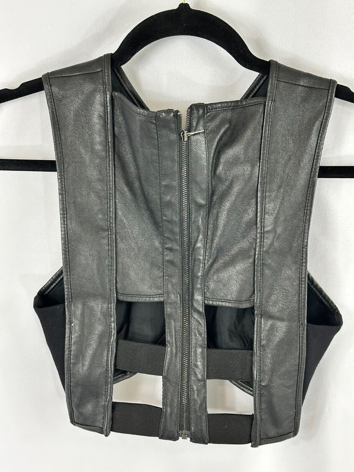 Women's BCBG Maxazria Black Leather Style Vest- Size XXS