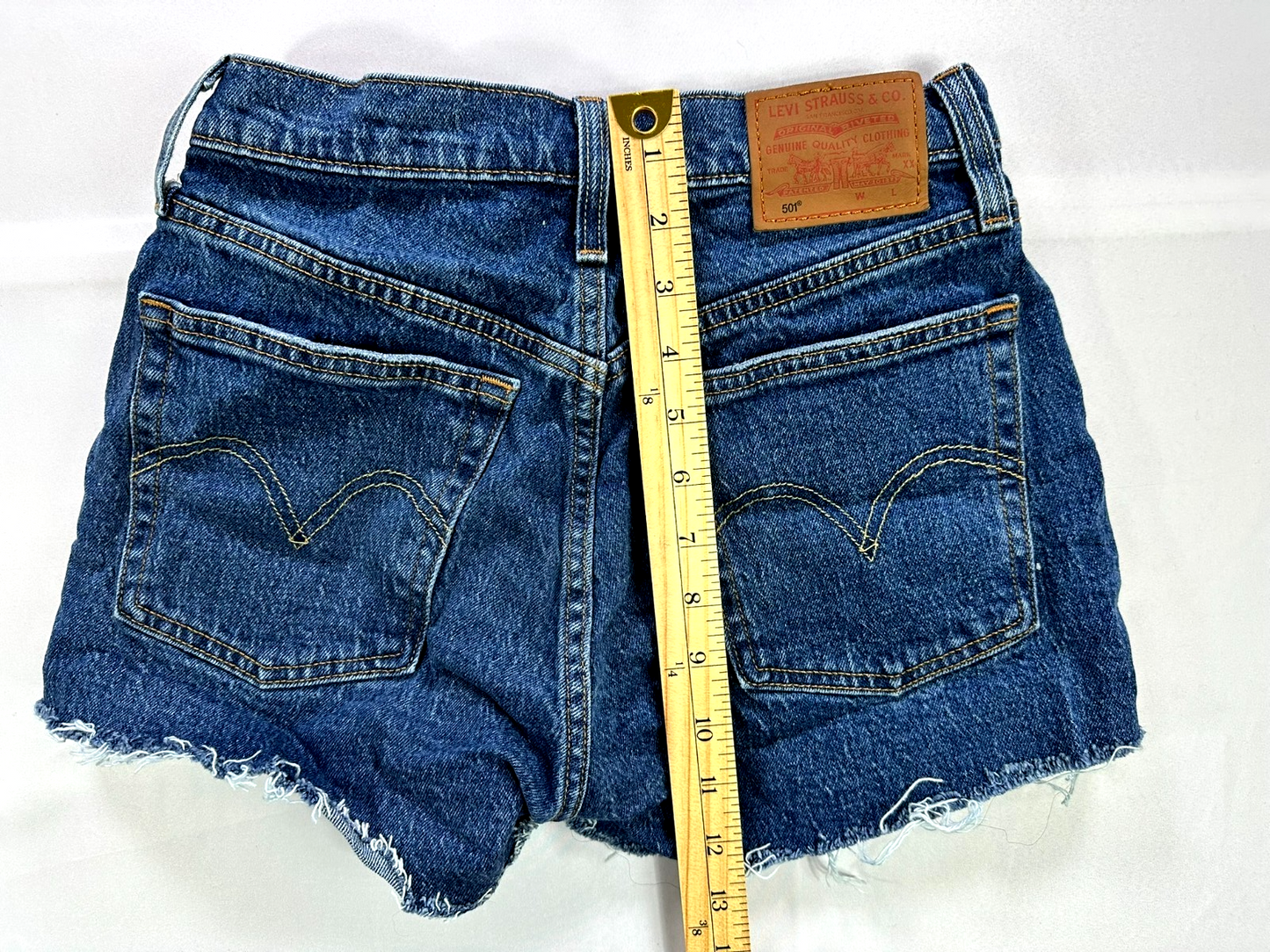 Women's Levi's 501 Button Fly Mid-Rise Cut-Off Denim Shorts- Waist 25