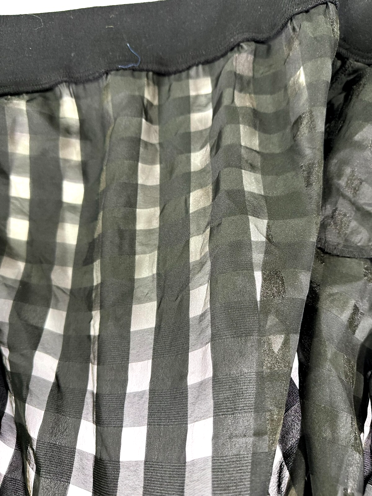 Women's Zara Black On Black Check Lightweight Sheer Zip Bomber Jacket- Size S