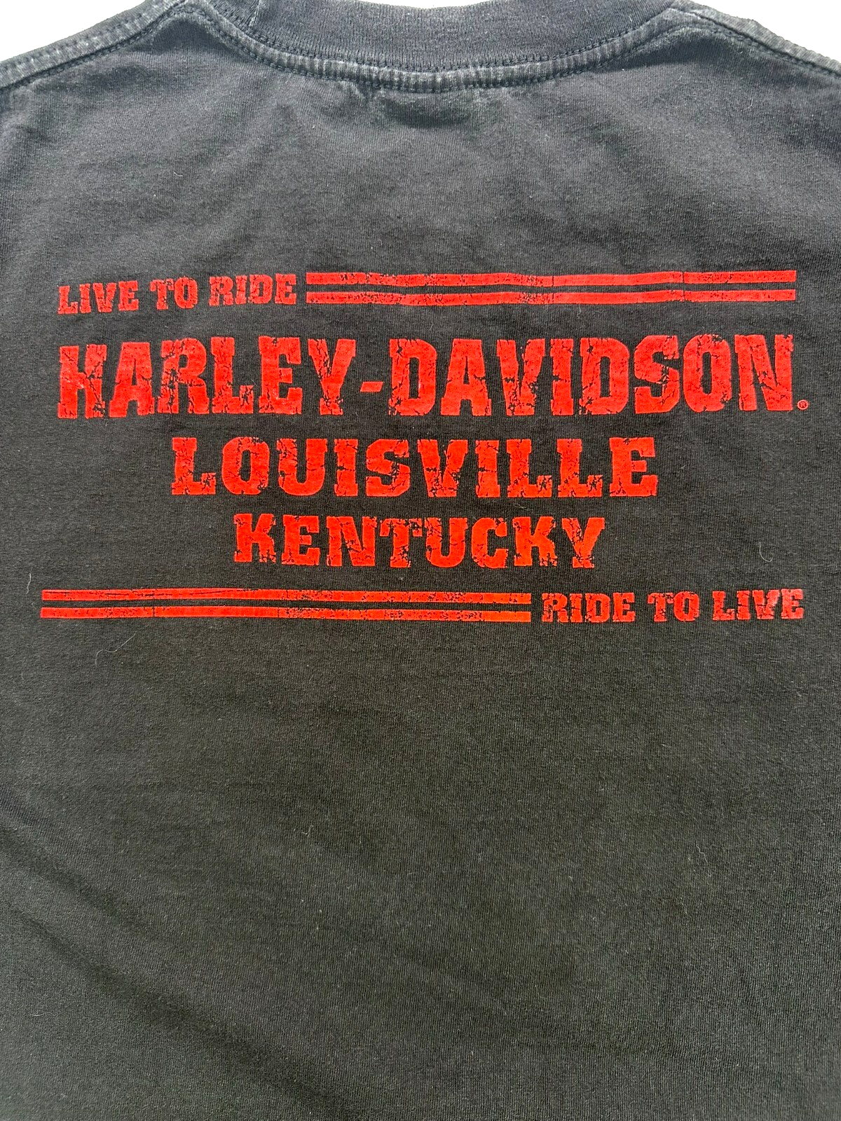 Men's Black Harley Davidson Motorcycle- Louisville KY Short Sleeve Shirt- Size L