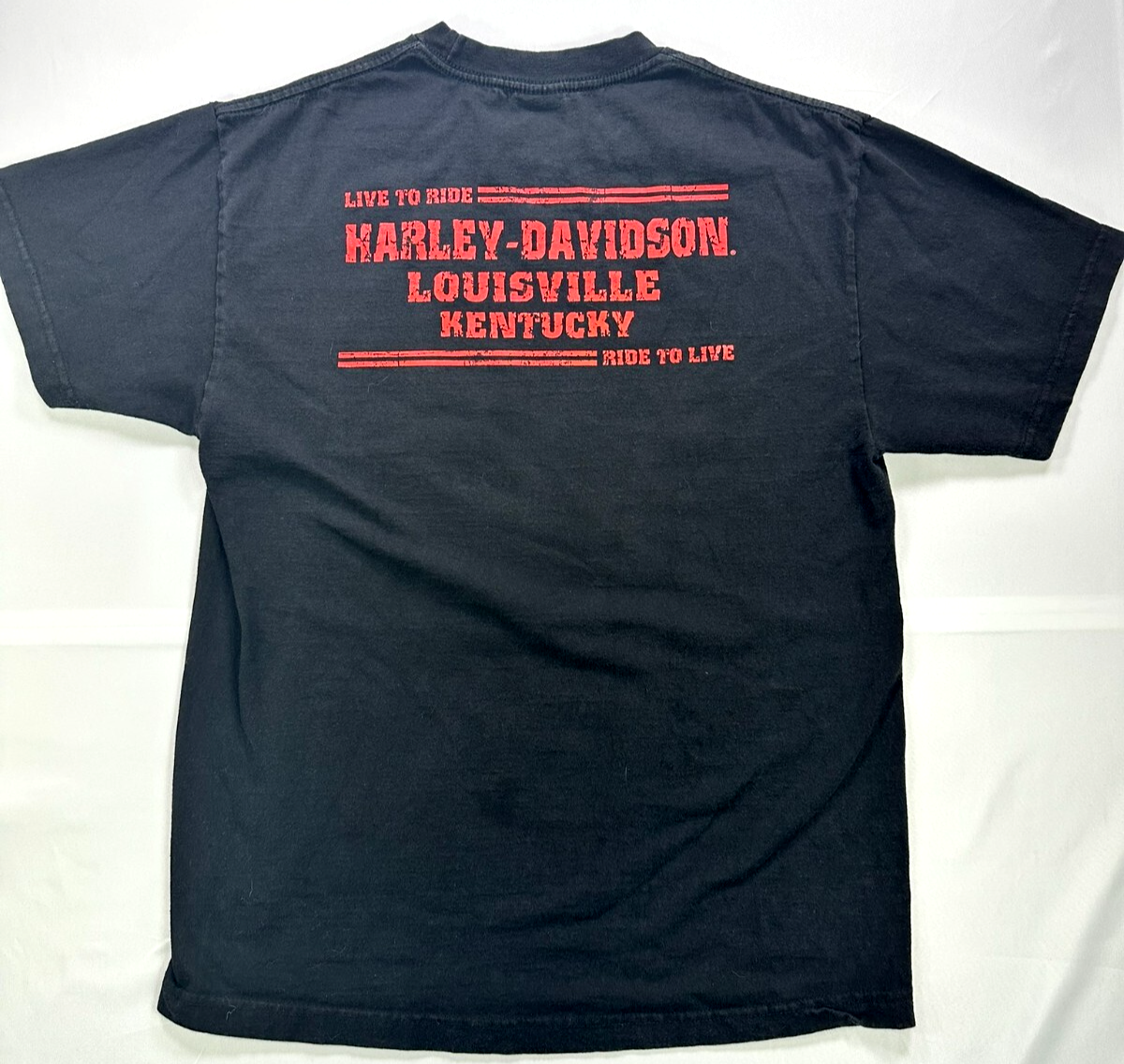 Men's Black Harley Davidson Motorcycle- Louisville KY Short Sleeve Shirt- Size L