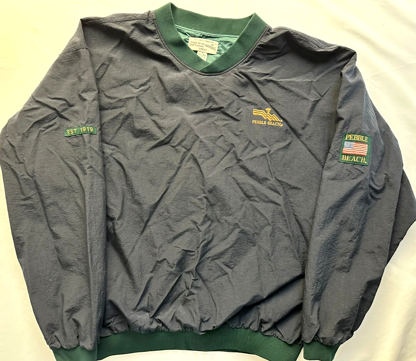 Men's Vintage Official SDI Pebble Beach Golf Links Embroidered Pullover-Size M