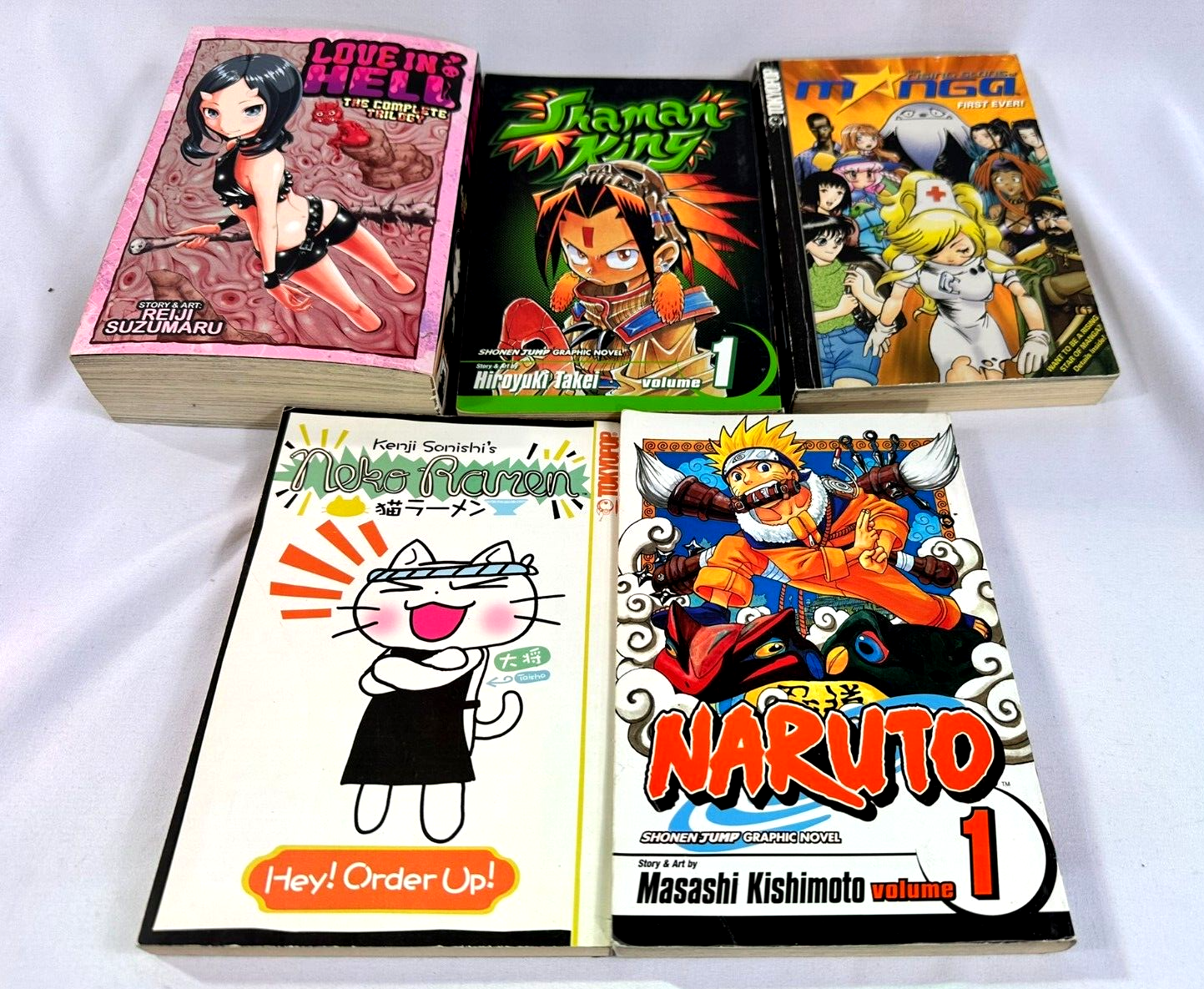 Japanese Anime Graphic and Light Novel Paperback Book LOT (Set of 5)