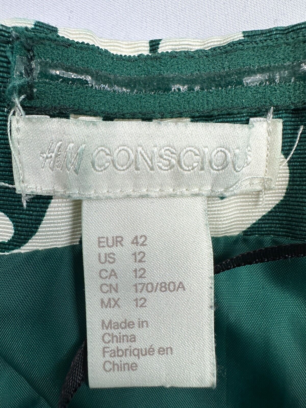 Women's H&M Conscious Leafy Forest Green & White Short Jumpsuit- Size M