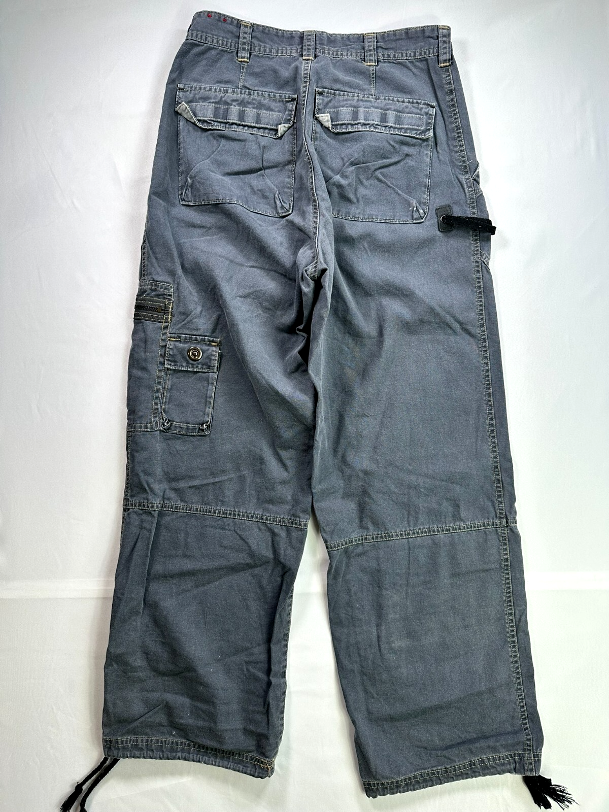 Men's Vintage Bugle Boy Dark Gray 9 Pocket Cargo Pants- Size 30 x 30