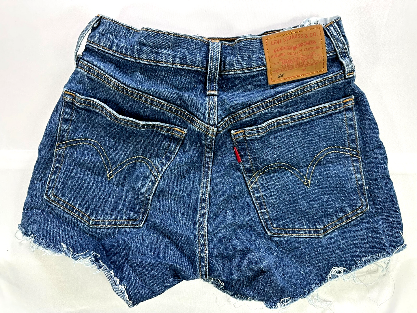 Women's Levi's 501 Button Fly Mid-Rise Cut-Off Denim Shorts- Waist 25