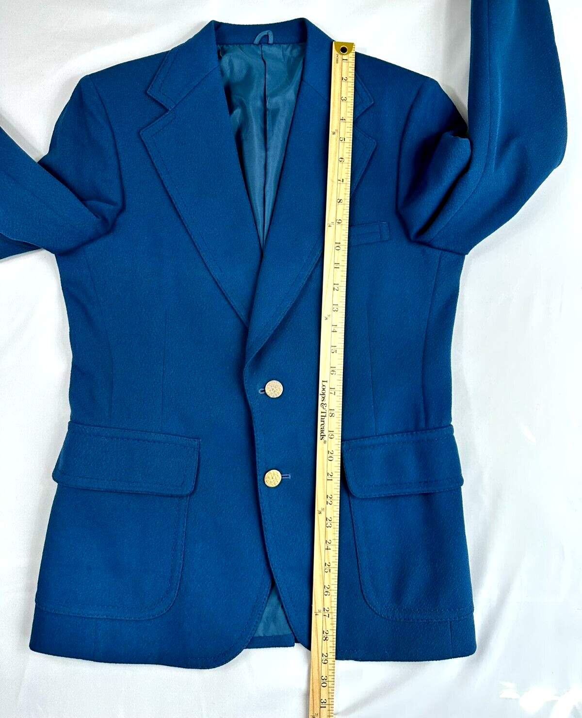Men's Vintage Blue Textured Blazer- Size 36R