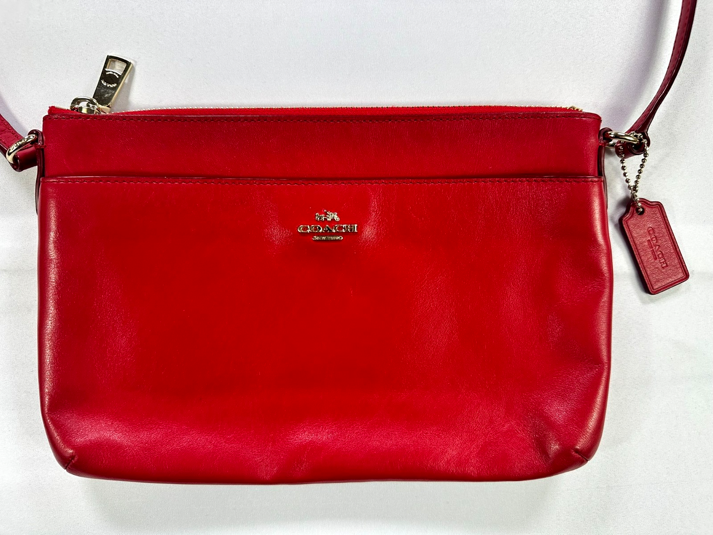 Coach Red Leather East West Crossbody Bag (56517E)