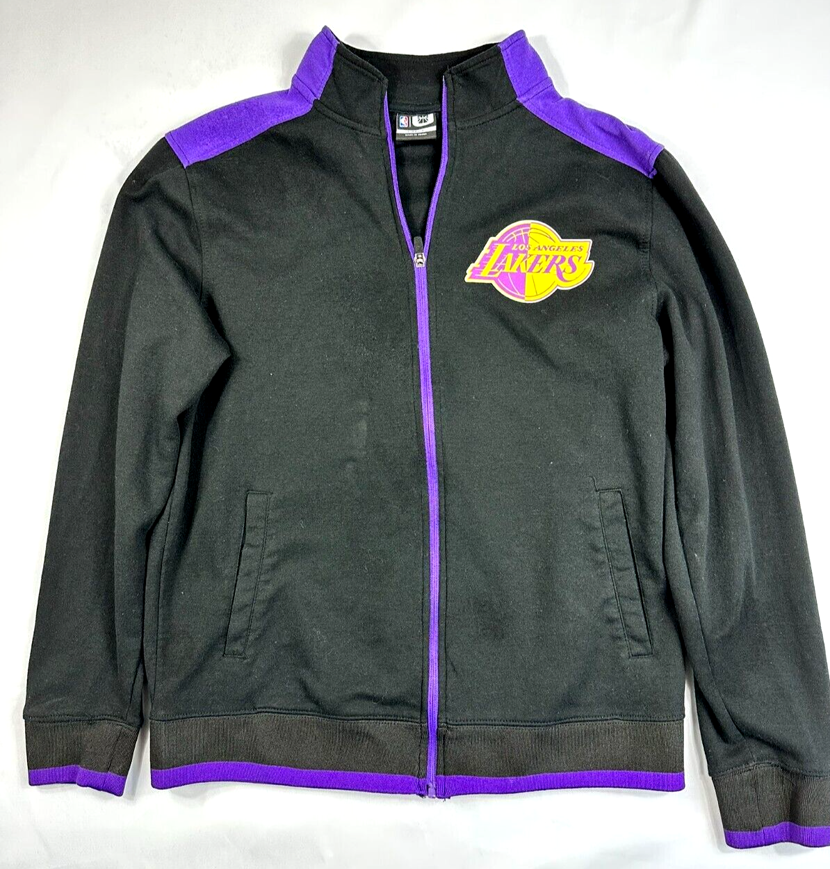 Men's Official NBA Los Angeles Lakers Zip Up Long Sleeve Jacket- Size L