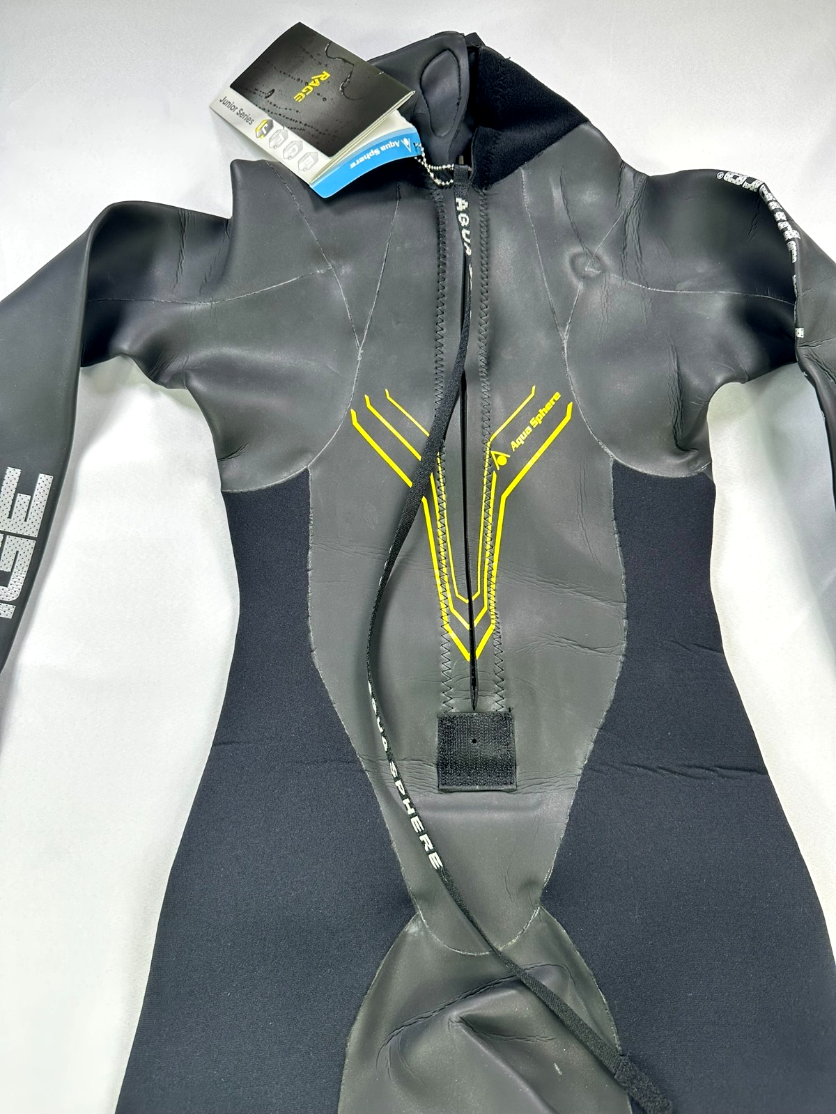 Youth Black Aqua Sphere Rage Series Full Body Zip Wetsuit (SU23510Y) Size 10