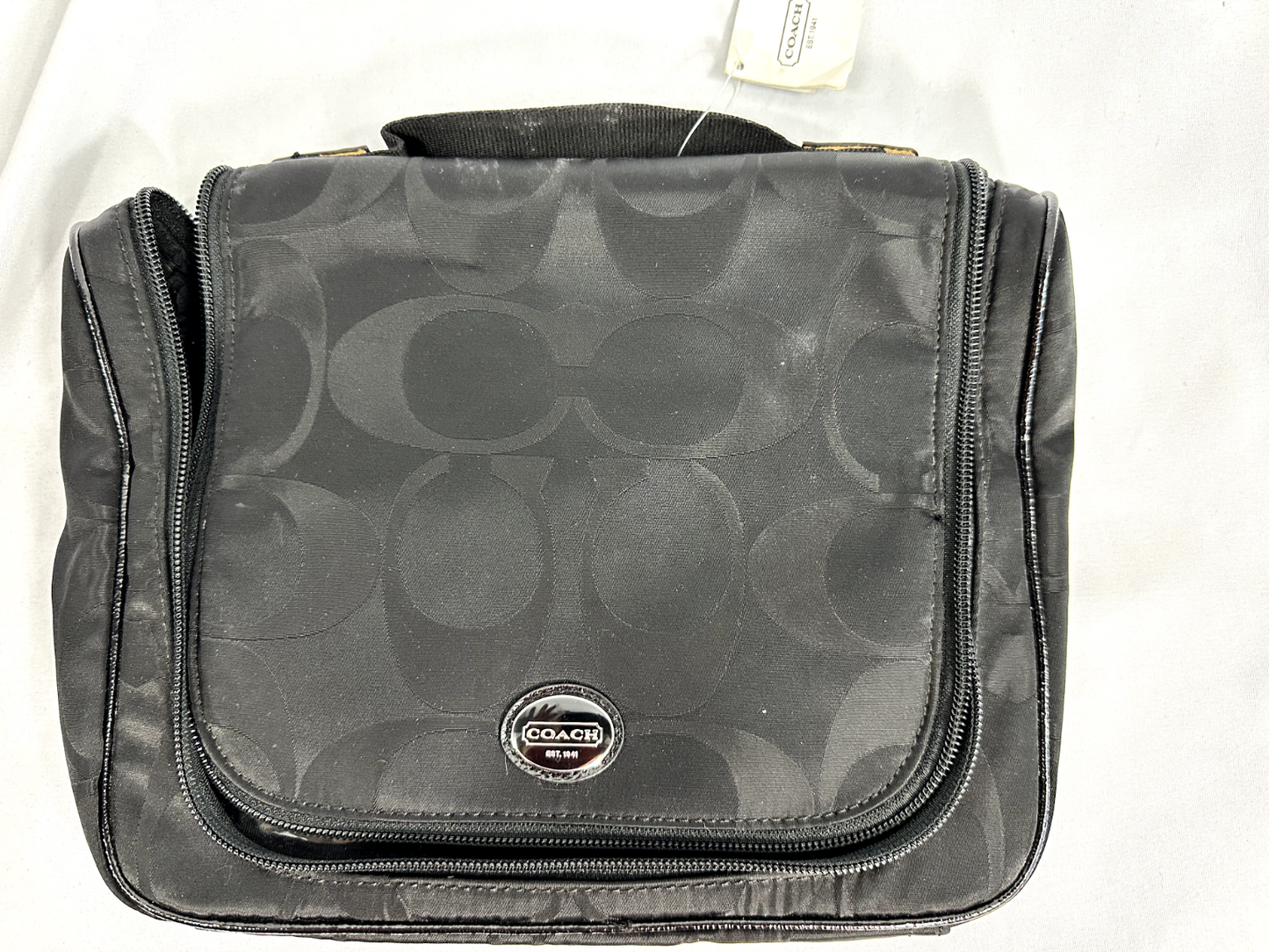 Coach Black Nylon Travel Cosmetic Bag