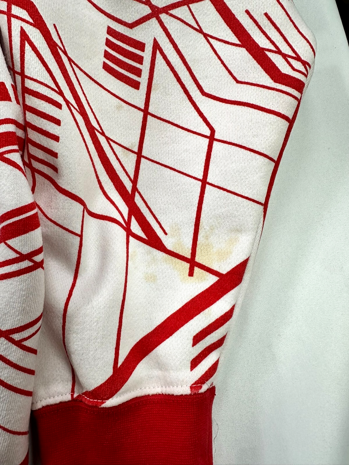 Men's Vintage Y2K Famous Stars And Stripes Red & White Logo Zip Hoodie- Size XL
