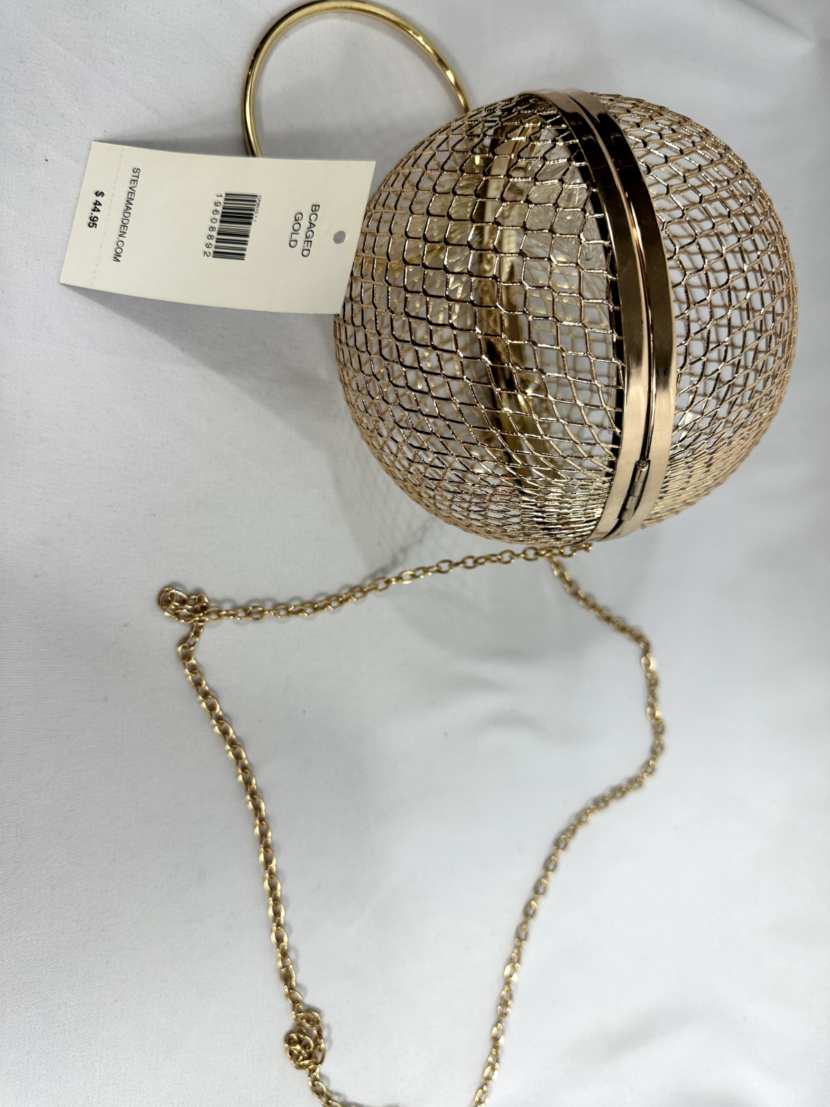 Steve Madden BCaged Gold Mesh Ball Purse