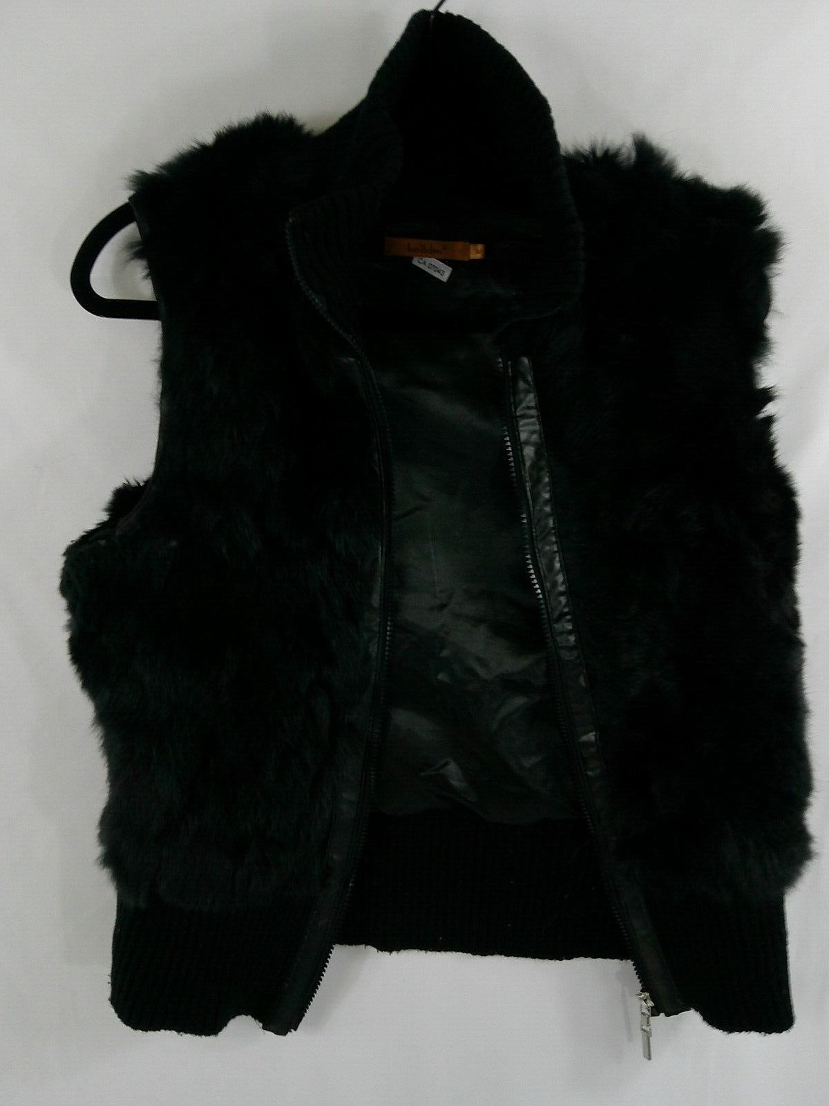 Women's Belldini Black Genuine Fur Vest- Size Medium